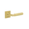 Piccadilly Door Handle on Square Stepped Rose Satin Brass