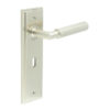 Piccadilly Door Handle Lock Backplate Satin Nickel