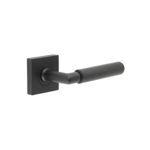Piccadilly Door Handle on Square Plain Rose Black