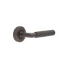 Piccadilly Door Handle on Chamfered Rose Dark Bronze