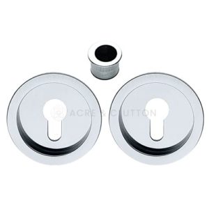 Acre & Clutton Sliding Door Flush Pull Handle Set Euro Lock Profile 57mm Polished Chrome