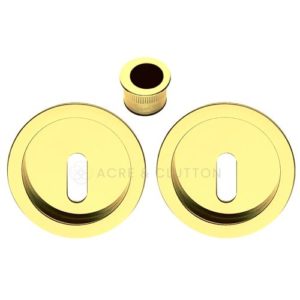 Acre & Clutton Sliding Door Flush Pull Handle Set Key Profile 57mm Polished Brass