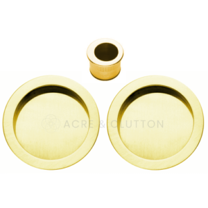 Acre & Clutton CFP057PB Sliding Door Flush Pull Handle Set 57mm - Polished Brass