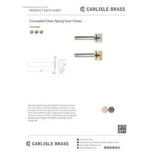 Carlisle Brass AA45REB Door Closer - Chain Spring (Concealed) With Radius Forends Electro Brassed