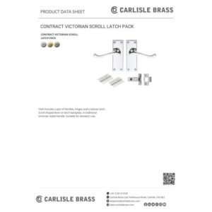 Carlisle Brass GK002EB/INTB Contract Victorian Scroll Latch Pack Electro Brassed