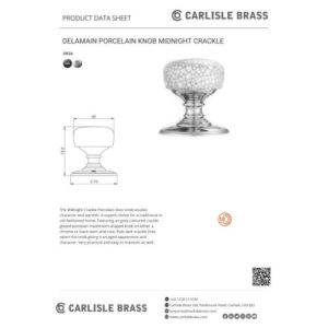 Carlisle Brass DK34MCMB Delamain Porcelain Knob Midnight Crackle 55mm Midnight Crackle / Matt Black