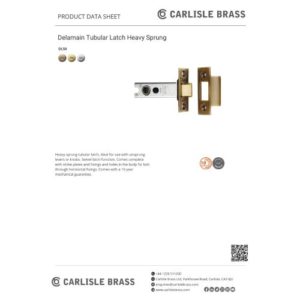 Carlisle Brass DL5025SS Heavy Duty Tubular Mortice Latch Stainless Steel