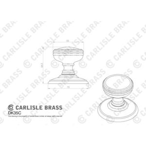 Carlisle Brass Delamain DK35CMB Plain Concealed Fix Solid Mortice Knobs C/W Locating Washer Matt Black