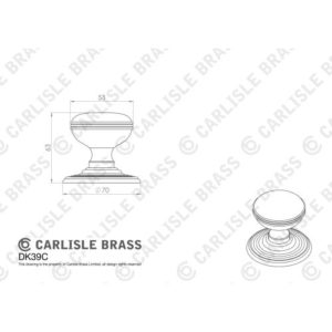 Carlisle Brass DK39CMB Delamain Ringed Knob 55mm Matt Black