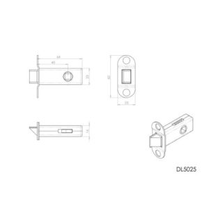 Carlisle Brass DL5025SS Heavy Duty Tubular Mortice Latch Stainless Steel