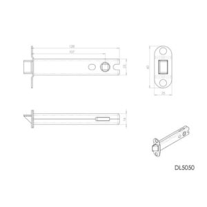 Carlisle Brass DL5050SS Heavy Duty Tubular Mortice Latch Stainless Steel