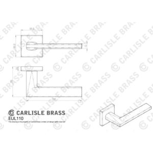 Carlisle Brass Volta Door Handle On Concealed Square Rose - Satin Chrome EUL110SC