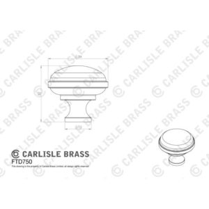 Carlisle Brass FTD750MB Warwick Cupboard Knob Matt Black