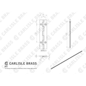 Carlisle Brass NPH1 Piano Hinge Nickel Plated - Pack of 50