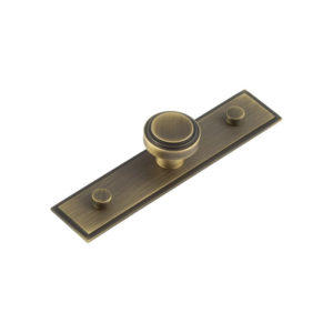 Cropley Cupboard Knobs 30mm Stepped Backplate Antique Brass