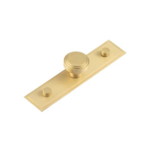 Cropley Cupboard Knobs 30mm Stepped Backplate Satin Brass