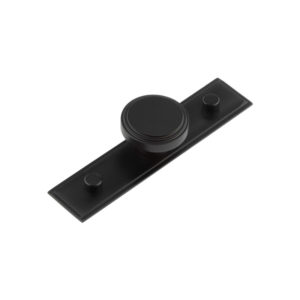 Cropley Cupboard Knobs 40mm Stepped Backplate Black