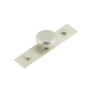 Cropley Cupboard Knobs 40mm Stepped Backplate Satin Nickel