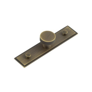 Wenlock Cupboard Knobs 30mm Stepped Backplate  Antique Brass