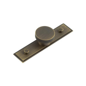 Wenlock Cupboard Knobs 40mm Stepped Backplate  Antique Brass