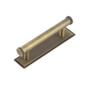Hoxton Wenlock Cabinet Handles 96mm Ctrs Stepped Backplate Antique Brass