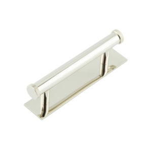 Hoxton Wenlock Cabinet Handles 96mm Ctrs Plain Backplate Polished Nickel