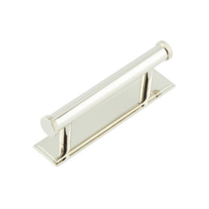 Hoxton Wenlock Cabinet Handles 96mm Ctrs Stepped Backplate Polished Nickel