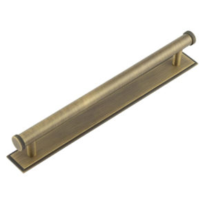 Hoxton Wenlock Cabinet Handles 224mm Ctrs Stepped Backplate Antique Brass