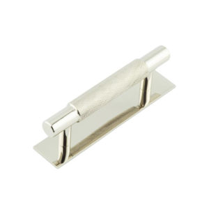 Hoxton Taplow Cabinet Handles 96mm Ctrs Plain Backplate Polished Nickel
