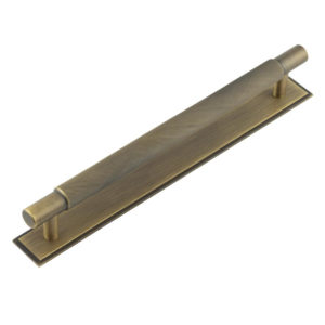 Hoxton Taplow Cabinet Handles 224mm Ctrs Stepped Backplate Antique Brass