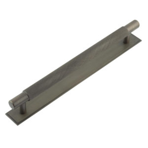 Hoxton Taplow Cabinet Handles 224mm Ctrs Stepped Backplate Dark Bronze