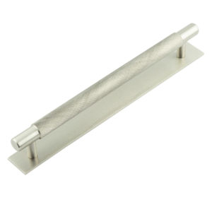 Hoxton Taplow Cabinet Handles 224mm Ctrs Plain Backplate Satin Nickel