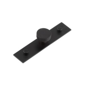 Thaxted Cupboard Knobs 30mm Plain Backplate Black
