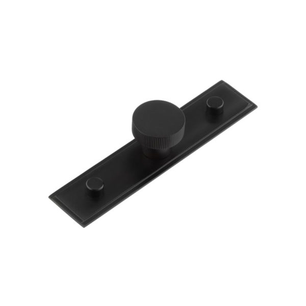 Thaxted Cupboard Knobs 30mm Stepped Backplate Black