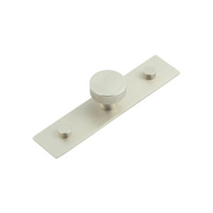Thaxted Cupboard Knobs 30mm Plain Backplate Satin Nickel