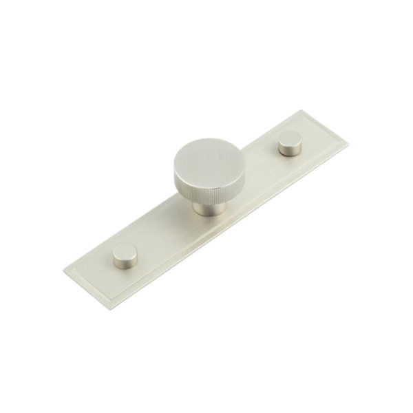 Thaxted Cupboard Knobs 30mm Stepped Backplate Satin Nickel