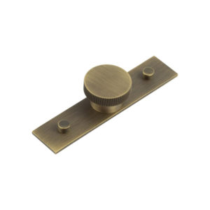 Thaxted Cupboard Knobs 40mm Plain Backplate Antique Brass