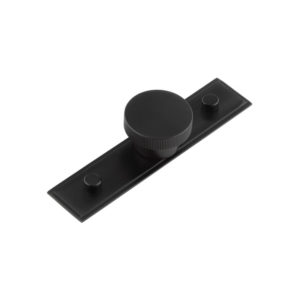 Thaxted Cupboard Knobs 40mm Stepped Backplate Black