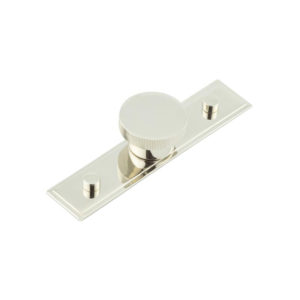 Thaxted Cupboard Knobs 40mm Stepped Backplate Polished Nickel