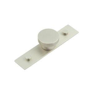 Thaxted Cupboard Knobs 40mm Plain Backplate Satin Nickel