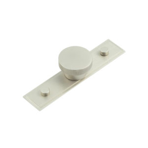 Thaxted Cupboard Knobs 40mm Stepped Backplate Satin Nickel