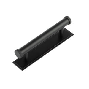 Hoxton Thaxted Cabinet Handles 96mm Ctrs Stepped Backplate Matt Black