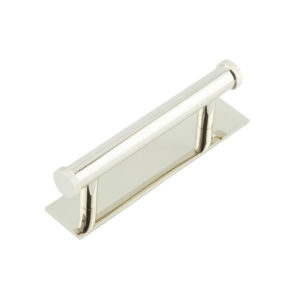 Hoxton Thaxted Cabinet Handles 96mm Ctrs Plain Backplate Polished Nickel