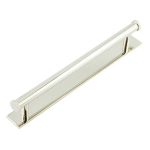 Hoxton Thaxted Cabinet Handles 224mm Ctrs Plain Backplate Polished Nickel