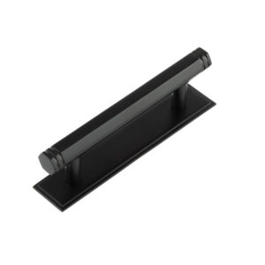 Hoxton Nile Cabinet Handles 96mm Ctrs Stepped Backplate Black