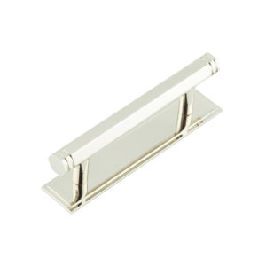 Hoxton Nile Cabinet Handles 96mm Ctrs Stepped Backplate Polished Nickel