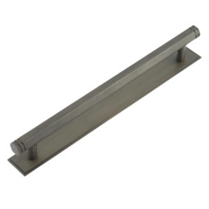 Hoxton Nile Cabinet Handles 224mm Ctrs Stepped Backplate Dark Bronze