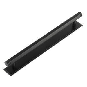 Hoxton Nile Cabinet Handles 224mm Ctrs Stepped Backplate Black