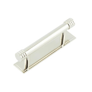 Hoxton Sturt Cabinet Handles 96mm Ctrs Stepped Backplate Polished Nickel