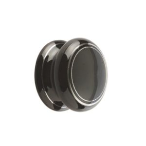 Frelan 32mm Black Silverline cupboard knob JC85 Porcelain
